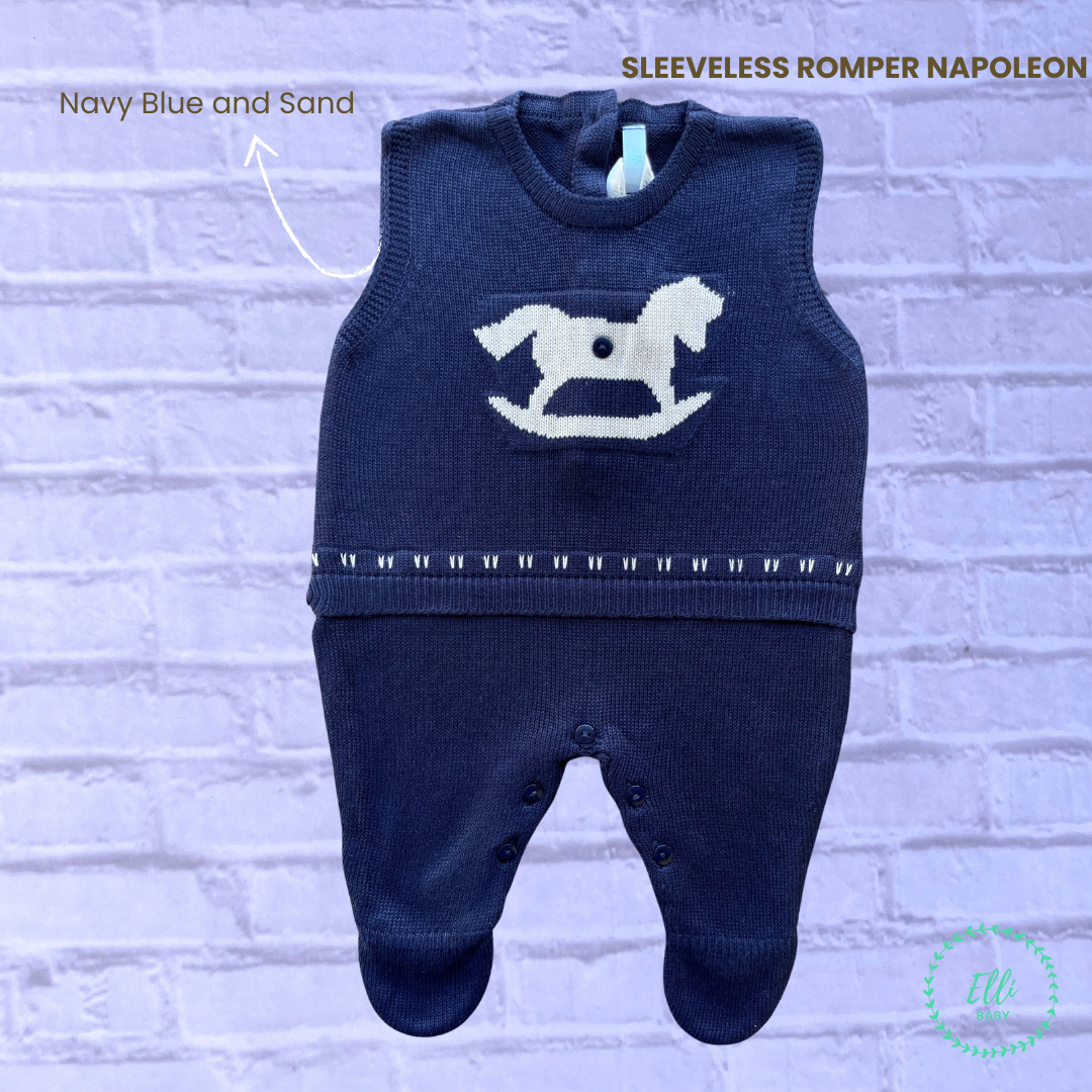 Baby Sleeveless Knit Romper Napoleon