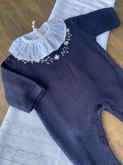 Baby Long-Sleeve Knit Romper Cecilia