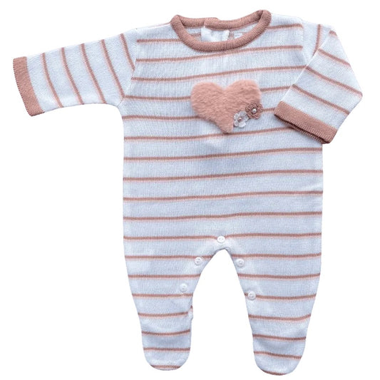 Baby Long-Sleeve Knit Romper Love