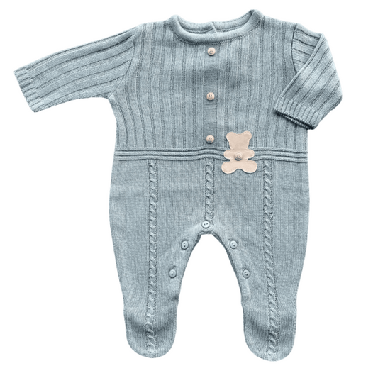 Baby Long-Sleeve Knit Romper Lian Sage Green