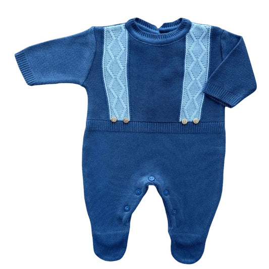 Baby Long-Sleeve Knit Romper Suspender