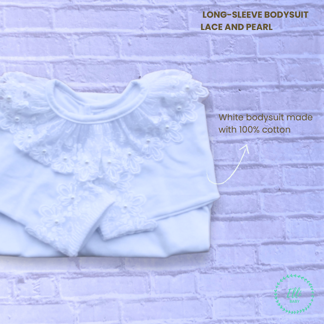 Baby Long-Sleeve Bodysuit with Wide Lace