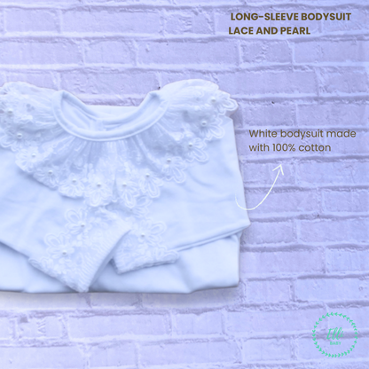 Baby Long-Sleeve Bodysuit with Wide Lace