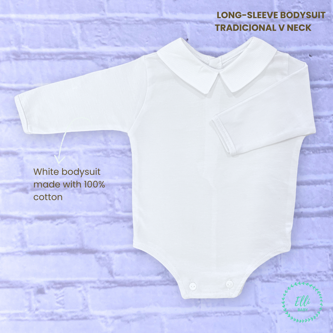 Baby Long-Sleeve Bodysuit with Traditional V Neck