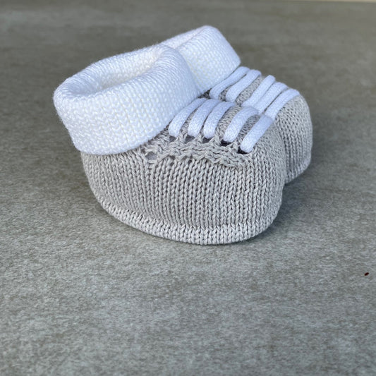 Baby Knit Shoes Sneaker Gray and White