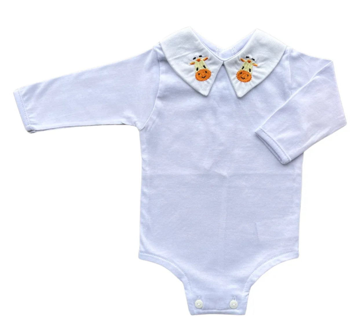 Baby Long-Sleeve Bodysuit with Embroidered Giraffe